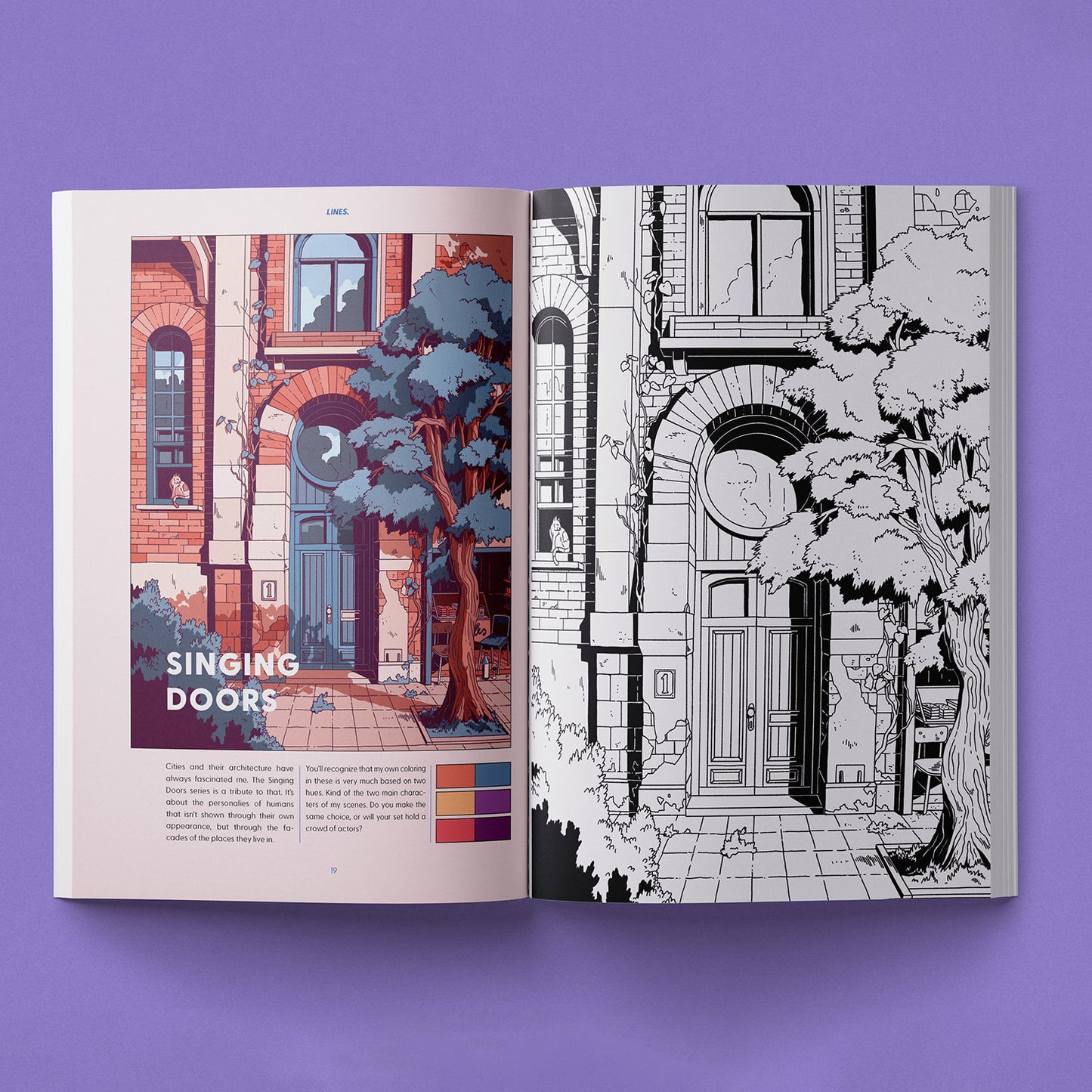 Lines. Art & Coloring Book